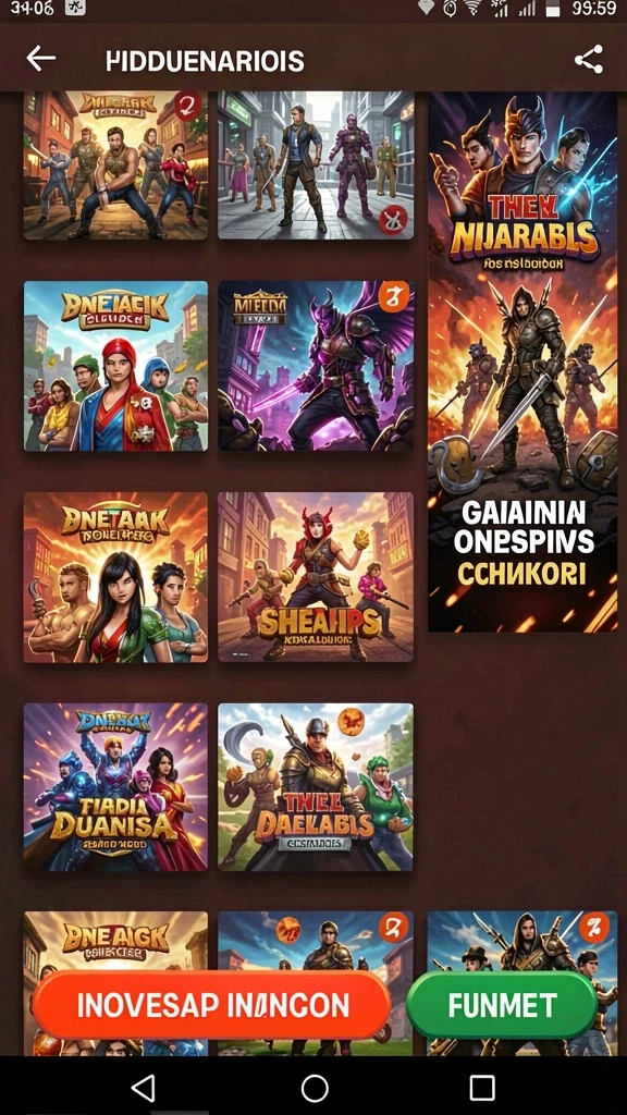 Screenshot menunjukkan tampilan menu permainan yang menarik.