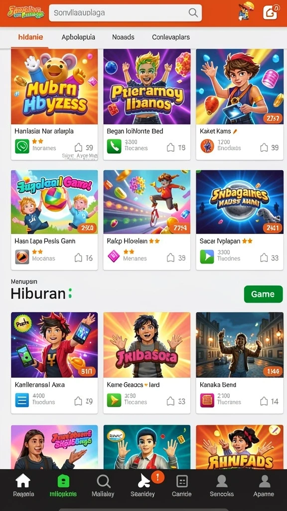 Beragam pilihan permainan tersedia dalam aplikasi.